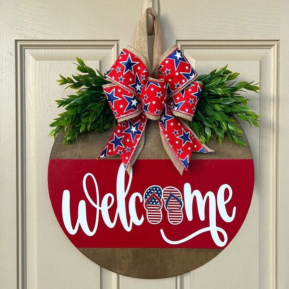 KUNPENG USA Map Wooden Door Hanger, 4th of July Patriotic Wall Decor, American Flag Wooden Sign for Independence Day Memorial Day, Rustic Farmhouse Home Office Porch Hanging Ornament