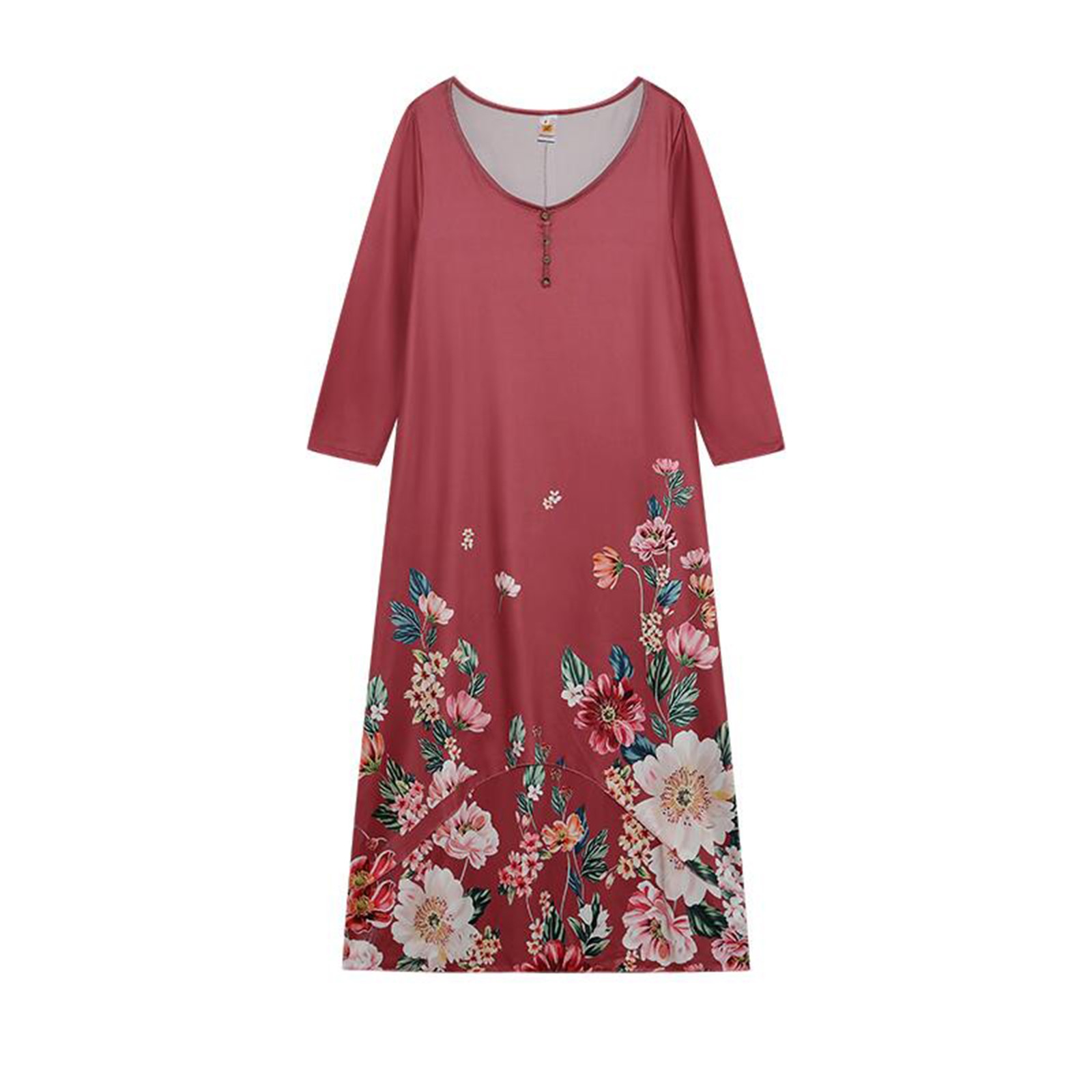 KUNPENG Women Dresses Boho Floral Printed Beach Long Maxi Dress Plus