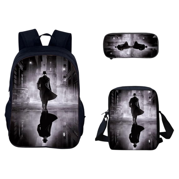 KUNPENG Youth Spidey Style Dark Noir Backpack Bo'ys Large Capacity Superhero Theme Elementary School Bookbag Water Resistant Lightweight Multi Pocket Student Travel Daypack Teens Holiday Gift Packs