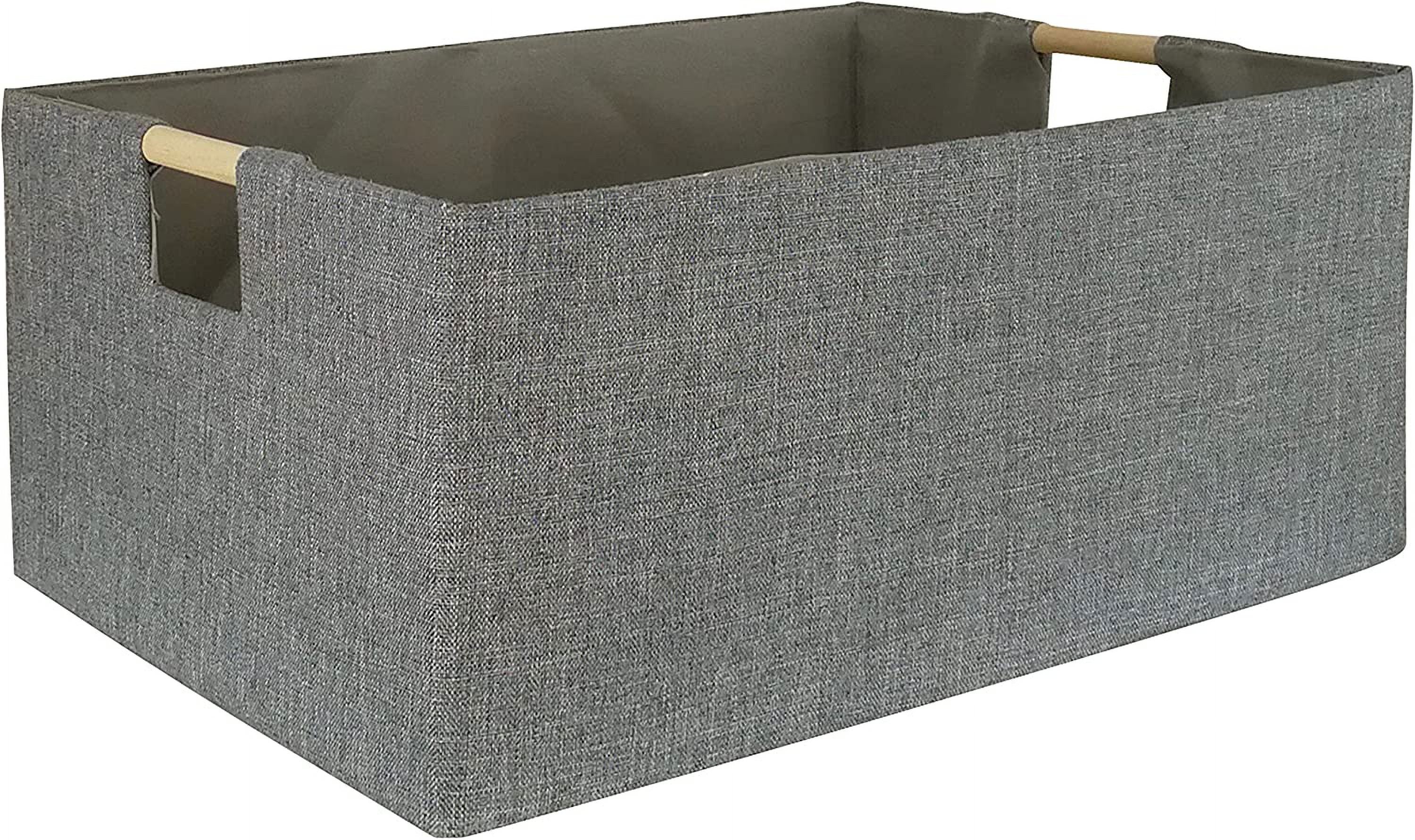 KUNRO Storage Bin for Shelves Rectangle Closet Baskets Foldable Box ...