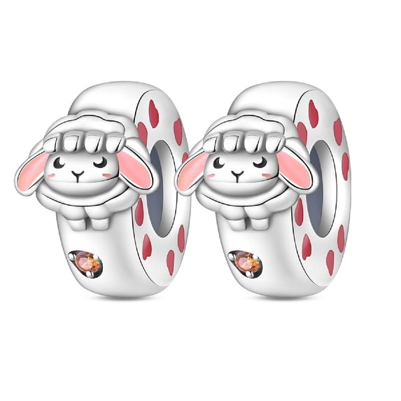 KUNSIR 2PCS Stopper Beads Charms for Bracelets Clip Spacer Charm Bracelet Stoppers