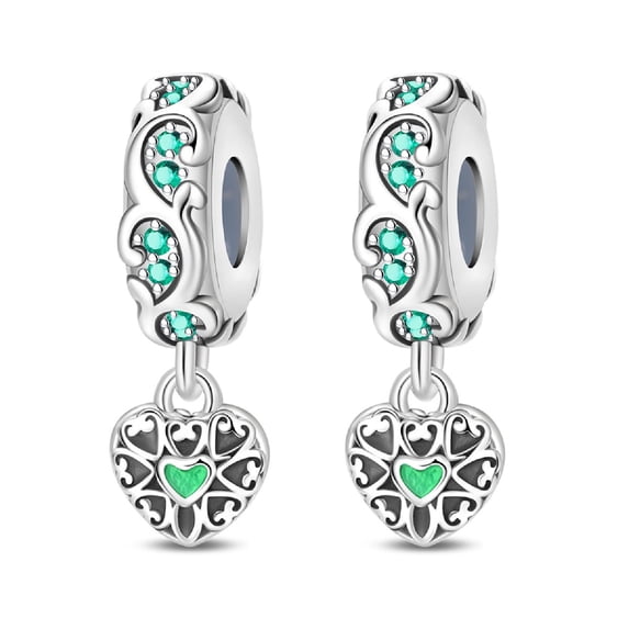 KUNSIR 2PCS Stopper Beads Charms for Bracelets Clip Spacer Charm Bracelet Stoppers