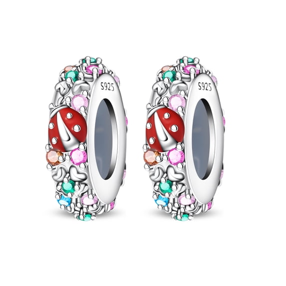 KUNSIR 2PCS Stopper Beads Charms for Bracelets Clip Spacer Charm Bracelet Stoppers