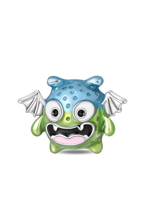 925 Sterling Silver Charm Blue &Green Monster Beads For European Bracelet