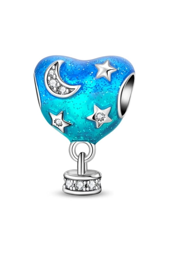 925 Sterling Silver Charm Freedom Hot Air Balloon Bead Charm For Bracelet