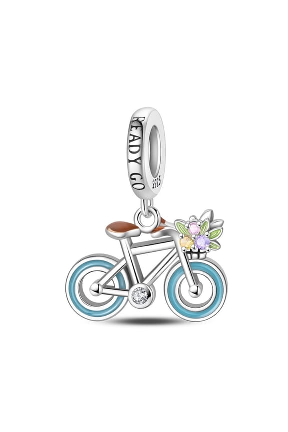 925 Sterling Silver Charm Freedom Ride Dangle Charm For Bracelet DIY Gift