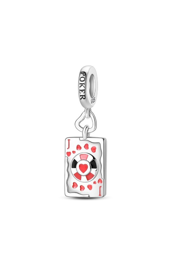 925 Sterling Silver Charms for Bracelets and Necklaces, Classic Playing Card Dangle Pendent, Jewelry Beads Gifts for Women