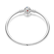 KUNSIR 925 Sterling Silver Heroic Justice Bangle Bracelet Women Jewelry Gifts 6.7 in