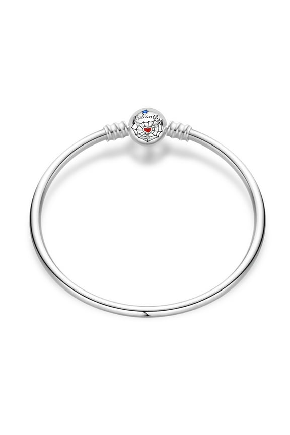 925 Sterling Silver Heroic Justice Bangle Bracelet Women Jewelry Gifts 6.7 in