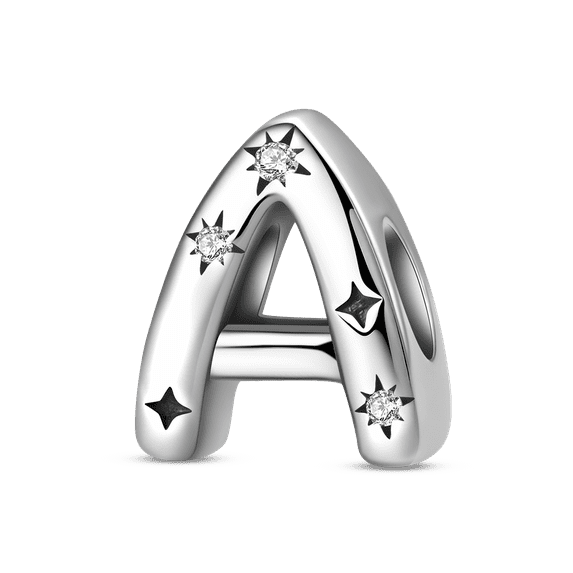 KUNSIR 925 Sterling Silver Letter A Charm For Bracelet Or Necklace Pendant Charm
