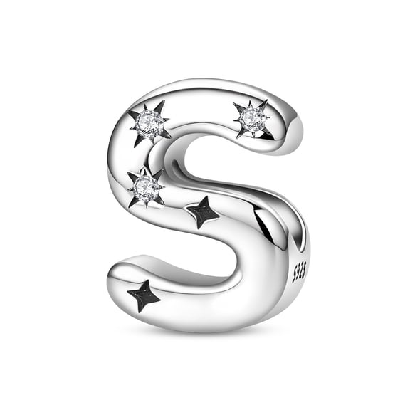 KUNSIR 925 Sterling Silver Letter A-Z Initial Alphabet Charms For Women Bracelets & Necklaces Pendant DIY Jewelry Gifts