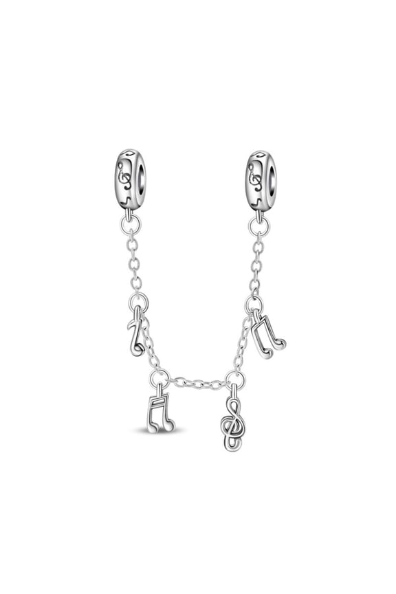 925 Sterling Silver Love Melody Safety Chain Charm For European Bracelets