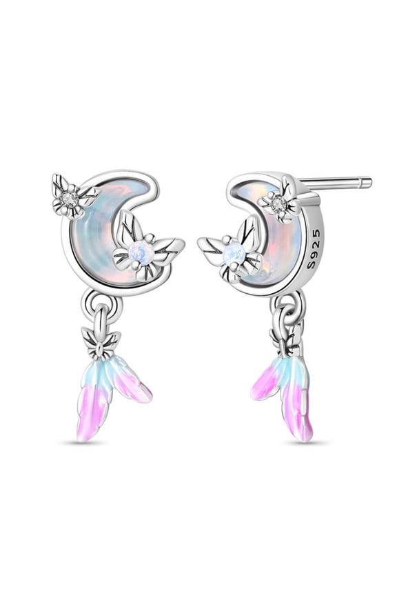 925 Sterling Silver Moonlight Glow Stud Earrings, Romantic Evening Earrings for Women Jewelry Gifts