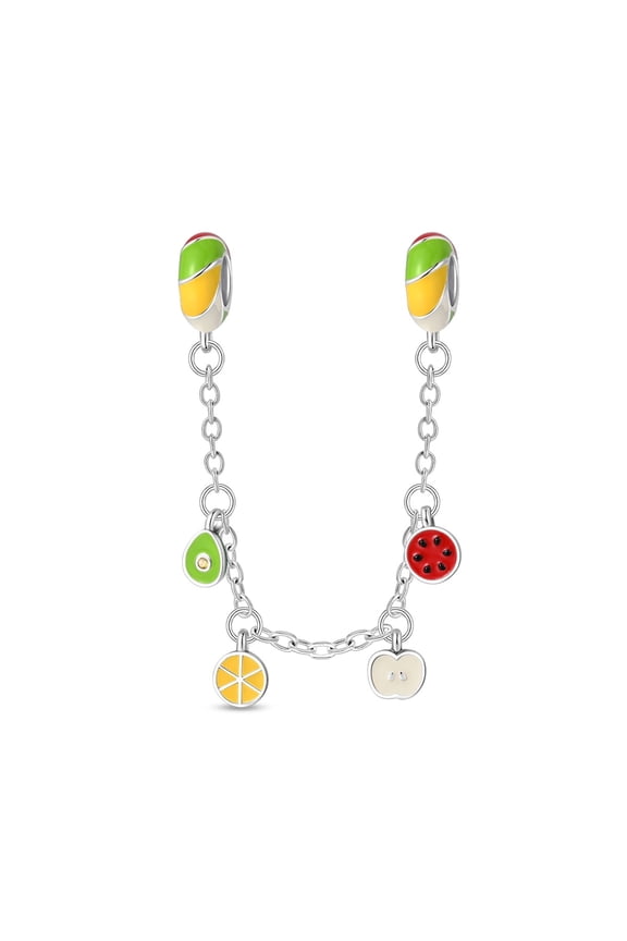 925 Sterling Silver Safety Chain for Charms Bracelets Dangle Pendants Beads Cute Bear Flower Jewelry Charms for Women