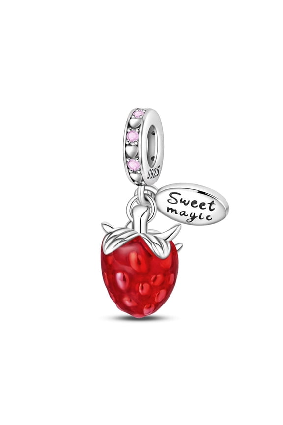 Charm Sterling Silver Raspberry Sweet Magic Pendant For Women Bracelets