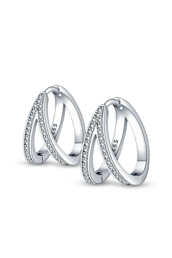 Double Hoop Earrings Silver Huggie Hoop Earrings For Women Loop Earrings