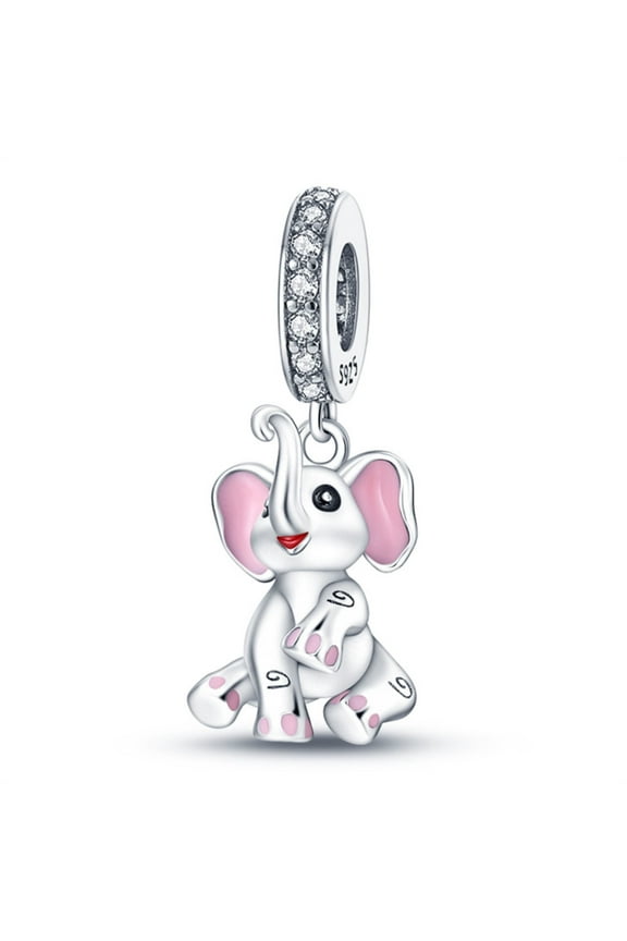 Lucky Elephant Charm Good Luck Symbol Crystal Bead for Pando Bracelet