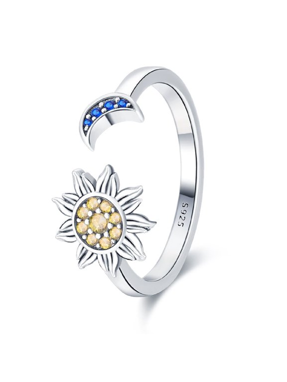 Open Ring for Women, Adjustable Celestial Band Ring, Romantic Jewelry Gift for Her