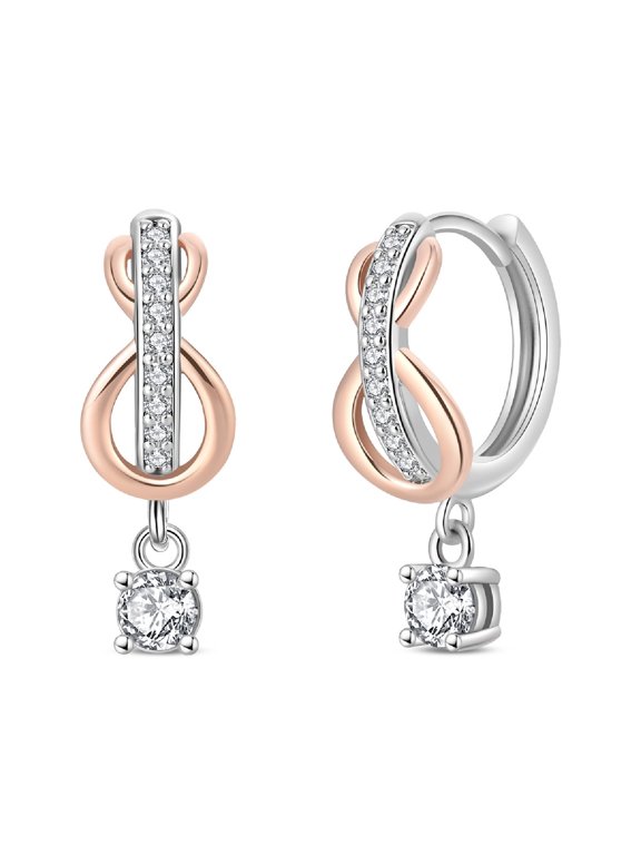 Silver Minimalist Infinity Hoop Earrings For Women Jewelry