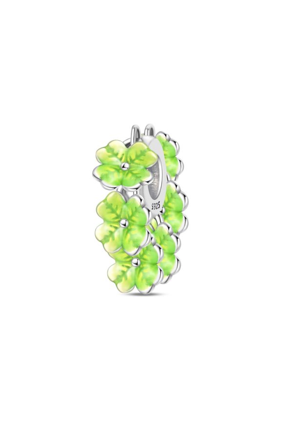 Sterling Silver Charm Clover Flower Clip Spacer Clasp Charm Lucky Beads