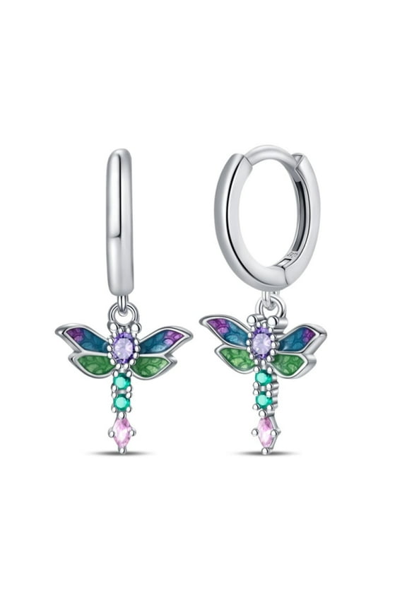 Sterling Silver Dragonfly Earrings Stud Earrings Double Drop Earring Woman Gifts