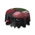 thumbnail image 1 of YAZAOO Round Tablecloth Two Cherries with Leaves Pattern Tableclothes, 1 of 8