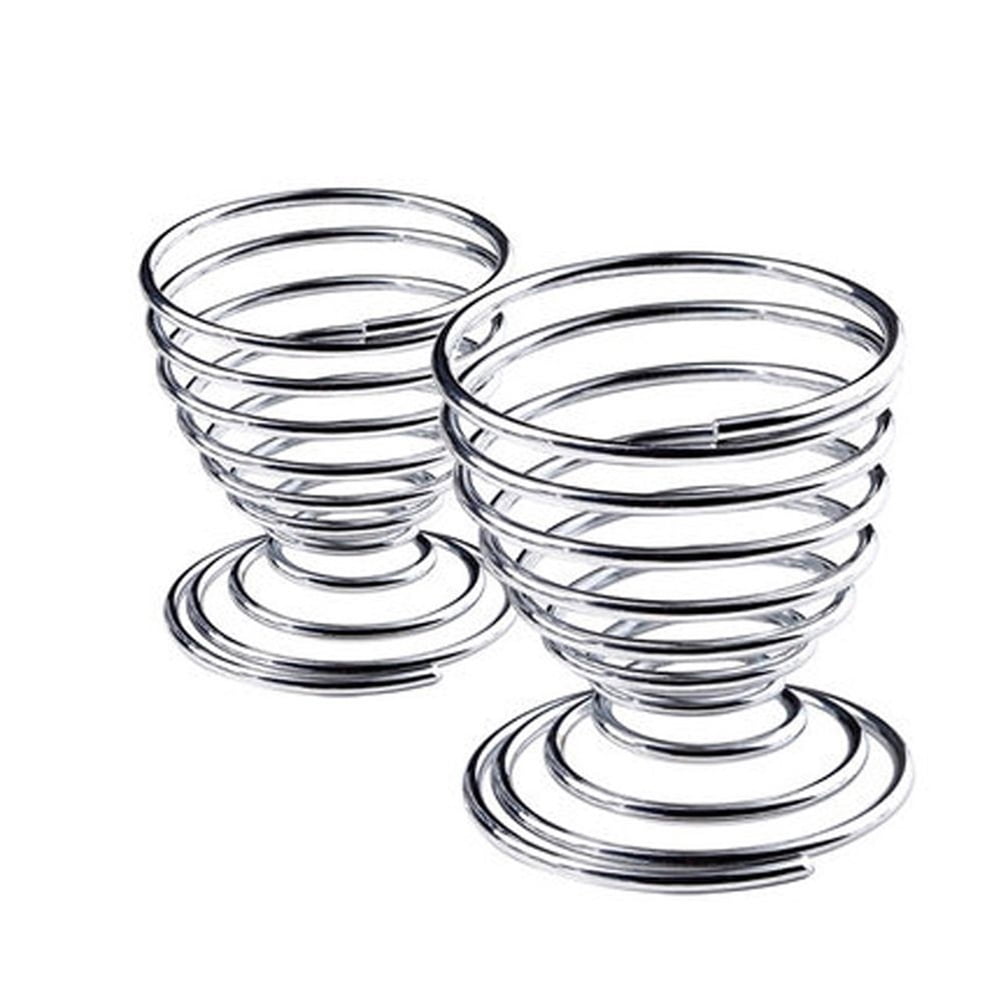 KUNyu 2Pcs Metal Spiral Spring Wire Tray Egg Cup Storage Holder Stand