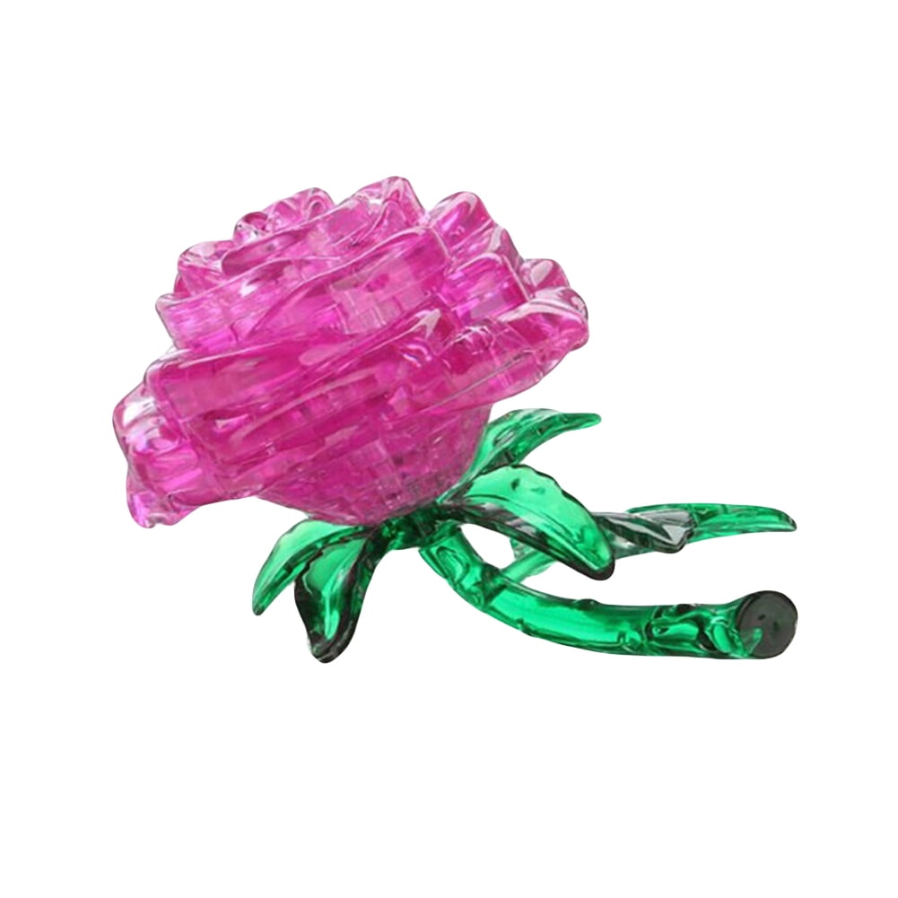 KUNyu Lovely 3D Rose Flower Crystal DIY Puzzle Jigsaw Gift Gadget