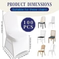 thumbnail image 1 of KUOGO 100pcs White Polyester Stretch Banquet Chair Covers for Universal Chair Protectors Removable and Washable Suitable for Wedding Party Catering and Banquet Events Etc, 1 of 13