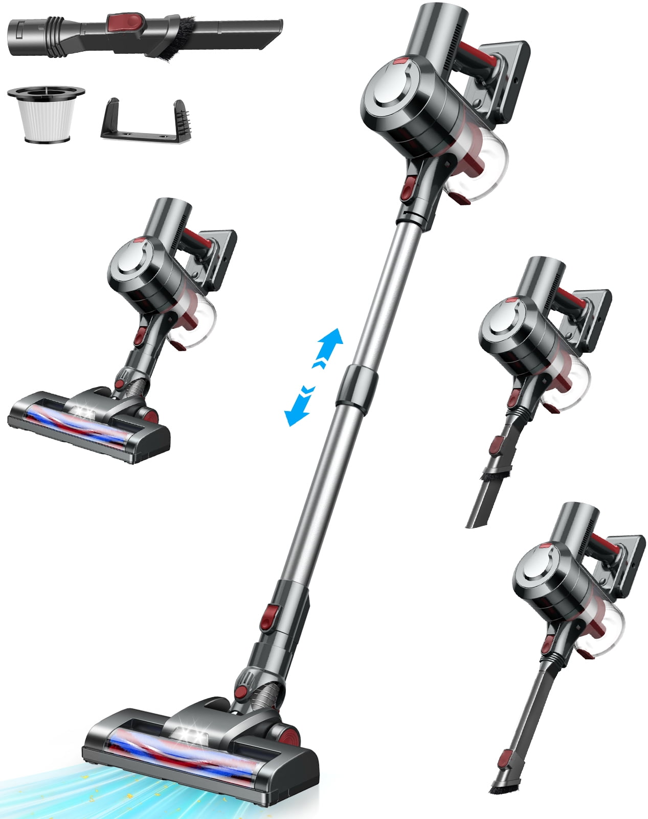 KUOSE Cordless Stick Vacuum Cleaner 38000PA/450W 50min 2500mah for Home Pet Hair Carpet Wood Floor Sansujyuku sansujyuku.com