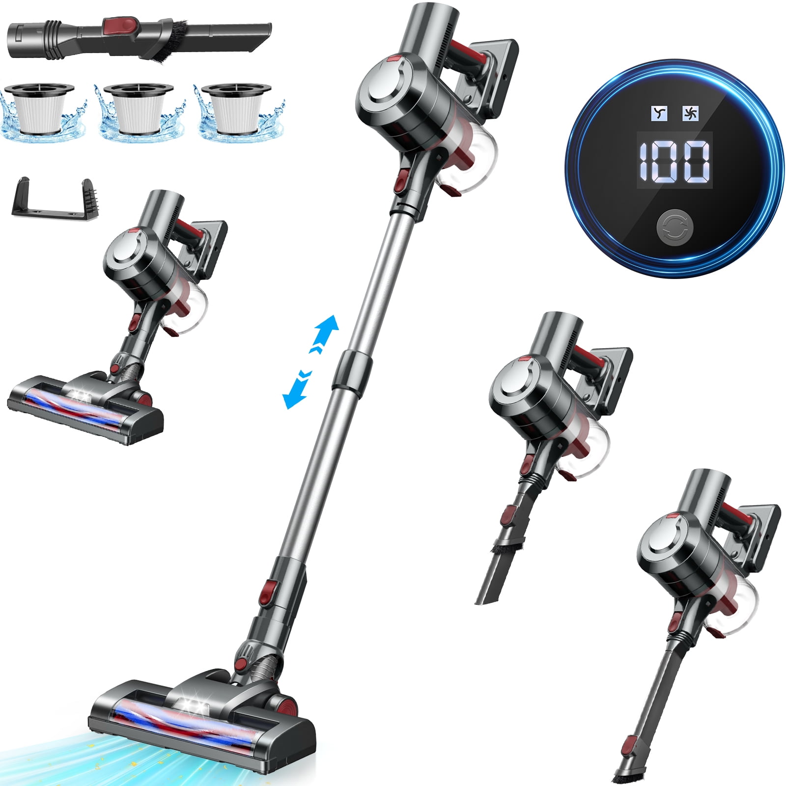 KUOSE Cordless Vacuum Cleaner, 38000PA450W 50min 2500mah for Home Pet