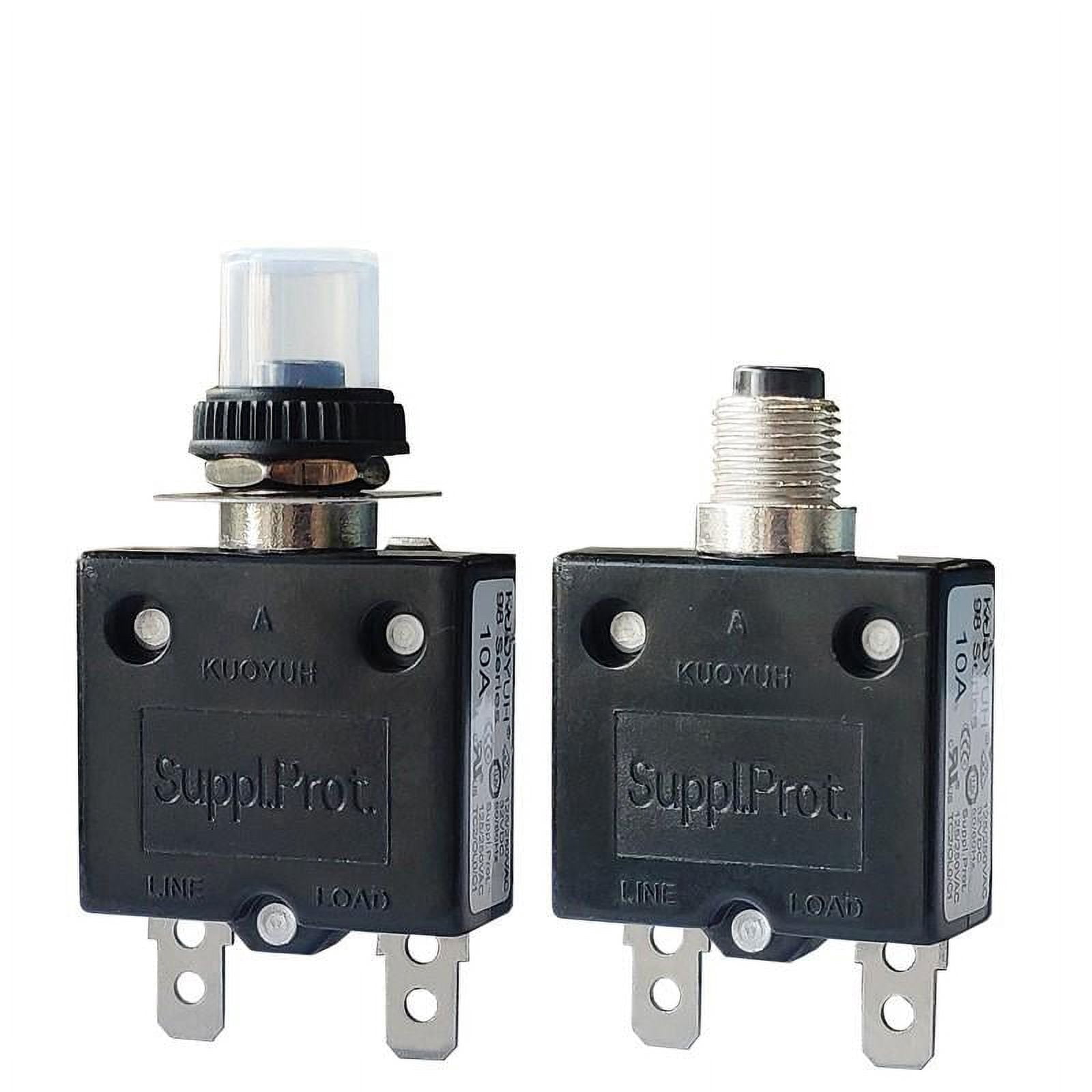 Dust Button KUOYUH 10 Amp 98 Series Quick Connect Terminals Push-To-Reset Thermal ...
