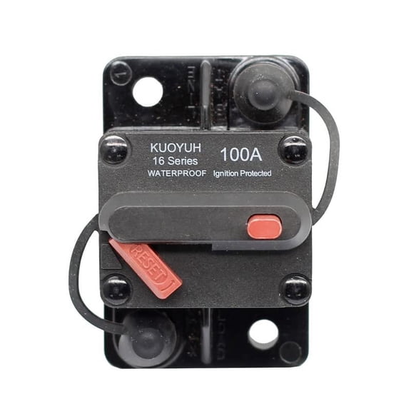 KUOYUH 16F Series Waterproof Circuit Breaker 100A Suitable for Marine, RV Cars, Truck Tailboards, ATVs, Winches, Electric Anchors, Battery Protection, Vehicle-Mounted Inverters, etc.