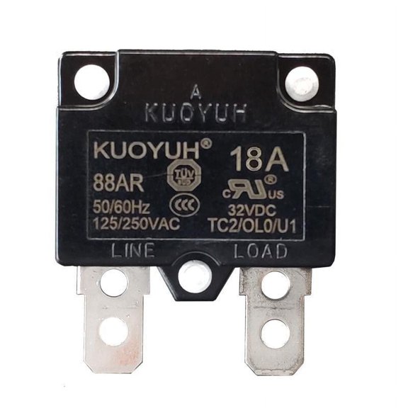 KUOYUH 18 Amp 88AR Series Quick Connect Terminals Automatic-Reset Thermal Circuit Breaker  2 Pack