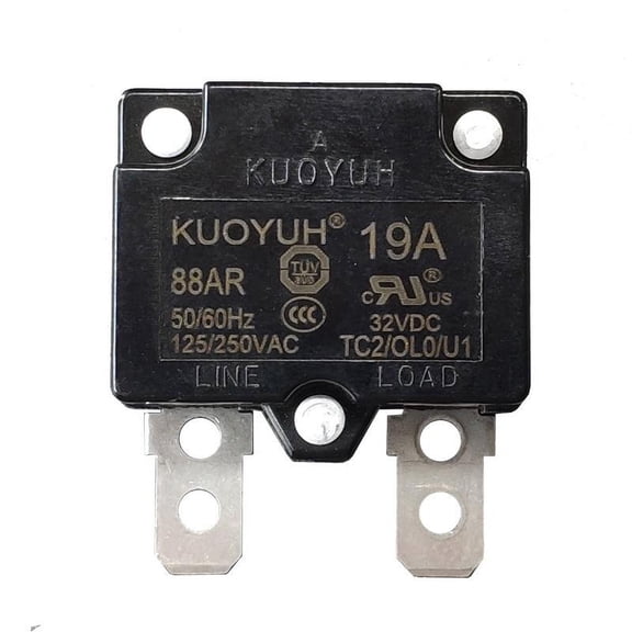 KUOYUH 19 Amp 88AR Series Quick Connect Terminals Automatic-Reset Thermal Circuit Breaker  2 Pack