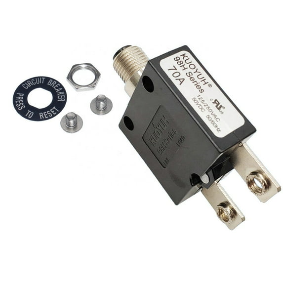 KUOYUH 70 Amp 125/250VAC 32/50VDC 98H Series Push-To-Reset Thermal Overload Protector Circuit Breaker