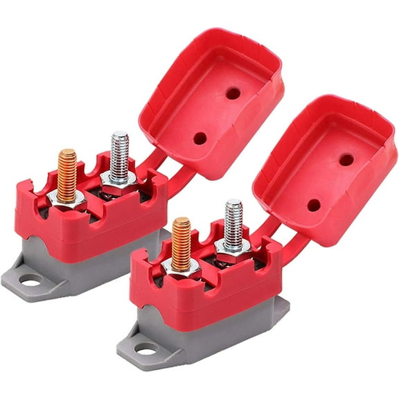 KUOYUH AR Series DC 12V - 24V Automatic Reset Circuit Breaker with Cover Stud Bolt for Automotive and More (5A, 2Pcs)