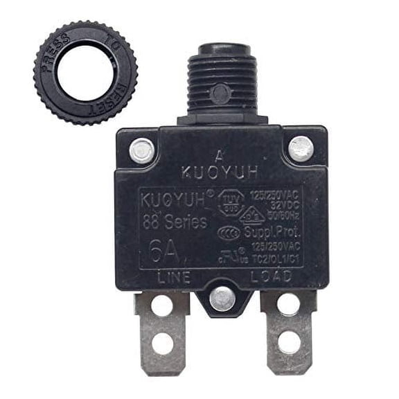 KUOYUH Circuit Breaker 88 series 125/250VAC 50/60Hz (1pc) (6A)