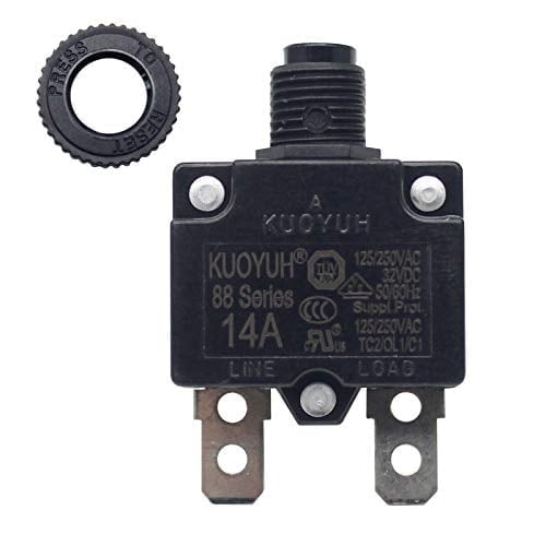 KUOYUH Circuit Breaker 88 series 125/250VAC 50/60Hz (3-17A) (1pc) (14 Amp)