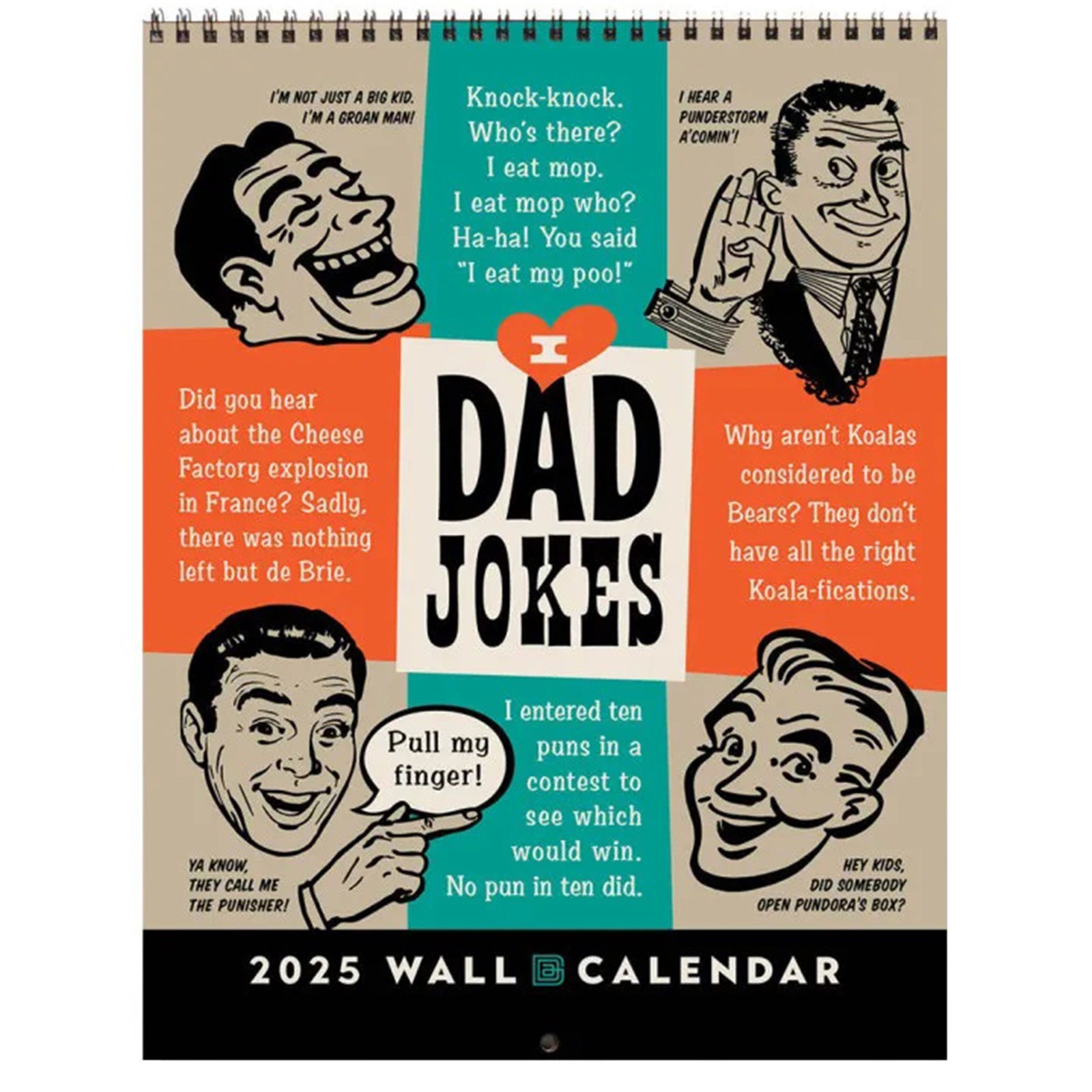 KUOZHUOW 2025 WALL CALENDAR DAD JOKES 12 Months Of Punbelievable
