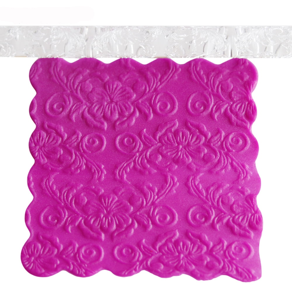 KUOZHUOW Embossing Acrylic Rolling Pin Fondant Sugar Craft Cake Baking