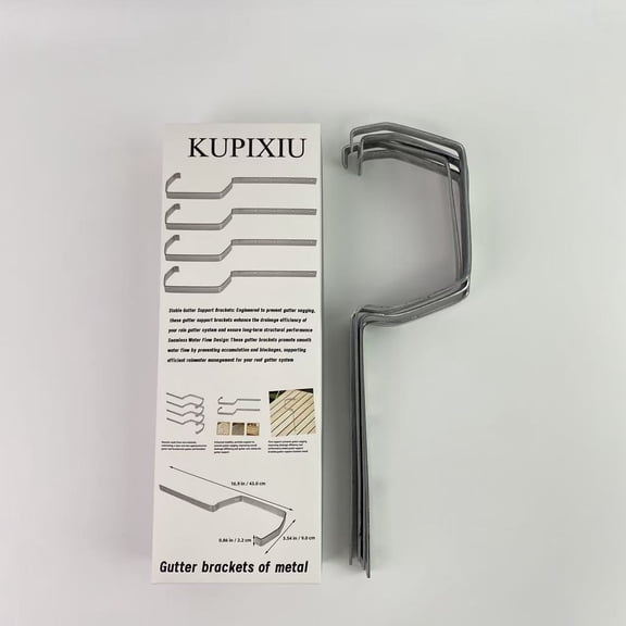 KUPIXIU Gutter brackets of metal ,Heavy Duty Gutter Support Brackets 16.93 Inch Metal Roof Gutter Hangers for Sagging Prevention