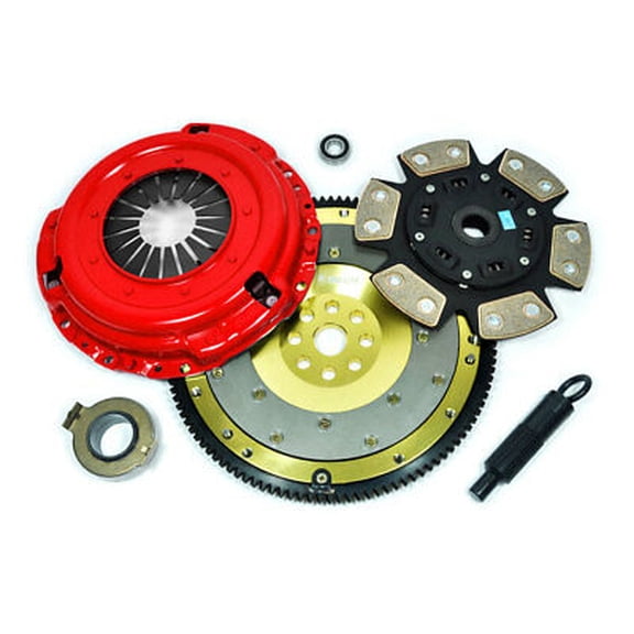 KUPP 6-PUCK SPRUNG CERAMIC CLUTCH KIT +ALUMINUM FLYWHEEL FITS 92-93 INTEGRA 1.7L