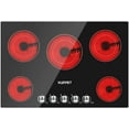 thumbnail image 1 of KUPPET 30” Electric Cooktop, Ceramic Cooktop, Drop-in 5 Burner Coil Electric Radiant Cooktop, 9 Heating Level, 1-99 Min Timer, Knob Control, Auto Shut Down Protection, Black, 1 of 7