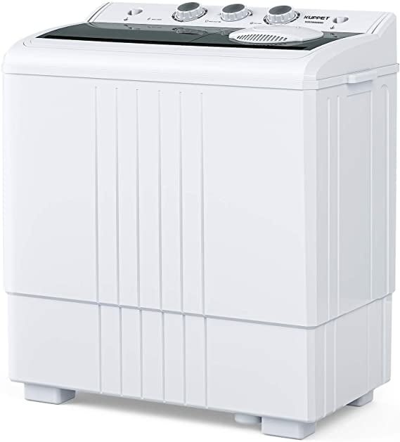 KUPPET Compact Twin Tub Portable Mini Washing Machine 26lbs Capacity
