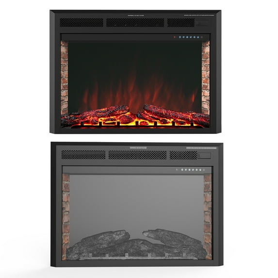 KUPPET Electric Fireplace Insert, Freestanding & Recessed Electric Stove Heater with Remote Control, Over-Heating Protection