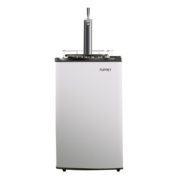 KUPPET Kegerator& Draft Beer Dispenser, Beer Kegerator, Keg Beer Cooler for Party,Compressor Cooling CO2 Regulator Casters, Single-Tap, 3.4 Cu.ft.(Stainless Steel)