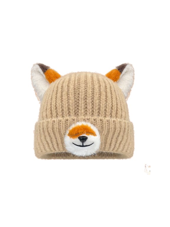 Cute Fox Ear Knit Cold Hat for Women, Fall Winter Warm Beanie