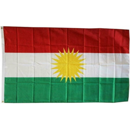 KURDISTAN FLAG 3X5 FEET KURDISH 3'X5' NEW ROUGH TEX 100D Alaya Kurdistanê Kurd