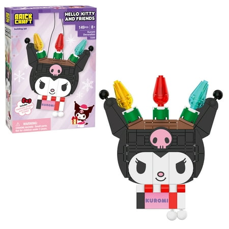 Brickcraft Sanrio Kuromi Decoration Building Kit (149-Piece Set), Christmas Decoration, Holiday Collectible Brick Toy, Festive Display